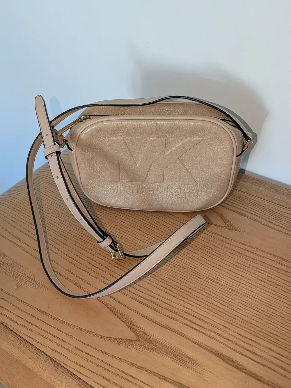 Michael Kors Beige MK Logo Crossbody Bag